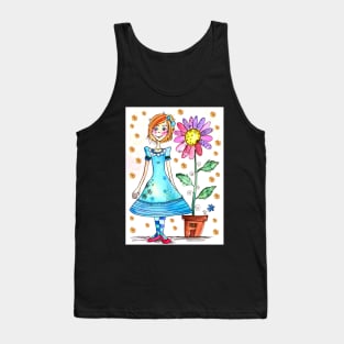 Girl with a potted flower Tank Top